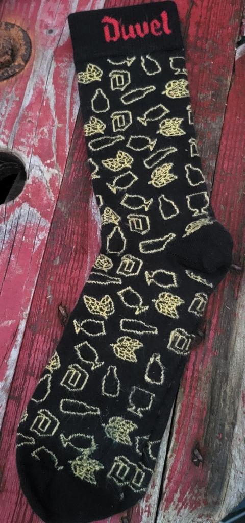 Duvel kousen zwart geel nieuw, Verzamelen, Biermerken, Zo goed als nieuw, Duvel, Ophalen of Verzenden