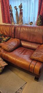 Lederen salon 2 eenzit en 1 driezit, Huis en Inrichting, Ophalen, Leer