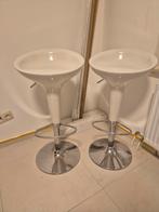 2 Witte barstoelen, Huis en Inrichting, Ophalen, Gebruikt, Wit