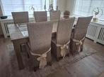 Zes landelijke rieten stoelen, Huis en Inrichting, Stoelen, Ophalen, Zo goed als nieuw