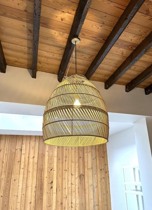 lampe d'horloge naturelle, Maison & Meubles, Lampes | Suspensions, Comme neuf, 50 à 75 cm, Autres matériaux, Enlèvement