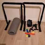 Lot Fitness Materiaal Weerstandsbanden, Dip station, push up, Ophalen, Zo goed als nieuw