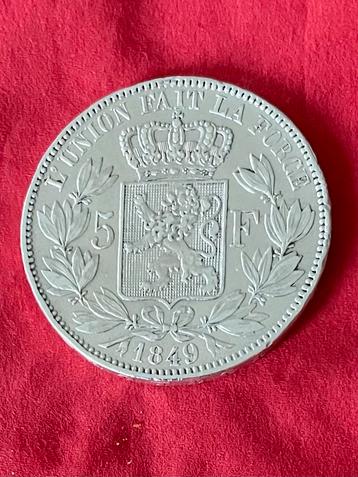 5fr Leopold I  jaar 1849 beschikbaar voor biedingen