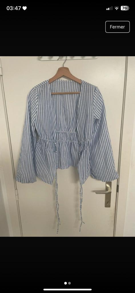 Blauwe gestreepte blouse, Kleding | Dames, Blouses en Tunieken, Gedragen, Maat 36 (S), Blauw, Ophalen of Verzenden