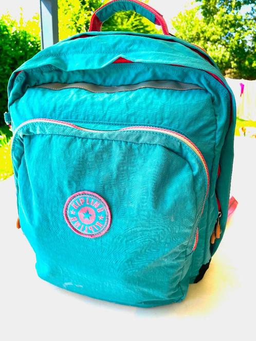 Cartable KIPLING turquoise, Handtassen en Accessoires, Tassen | Schooltassen, Gebruikt, Rugtas, 30 tot 40 cm, 40 tot 50 cm, Groen