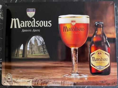 Maredsous Abbey bierbord 40 x 30cm, Verzamelen, Biermerken, Zo goed als nieuw, Reclamebord, Plaat of Schild, Overige merken, Ophalen of Verzenden