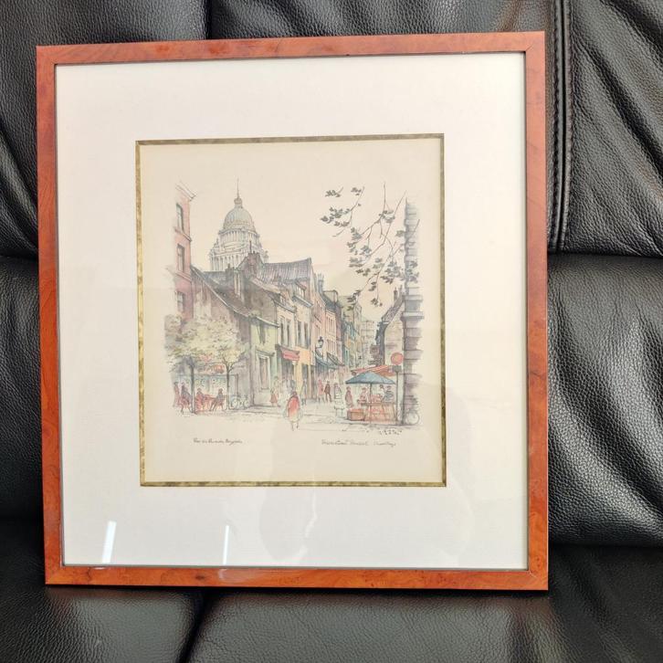 potloodtekeningen ingekaderd, Antiek en Kunst, Kunst | Tekeningen en Fotografie, Ophalen