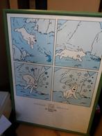 Zeldzame HERGE poster onder lijst (1996), Ophalen, Kuifje, Zo goed als nieuw, Plaatje, Poster of Sticker