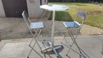 Terras set: statafel met twee hoge stoelen, Ophalen, Gebruikt, Verstelbaar