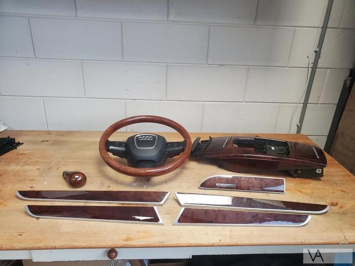 Audi A6 4f 2004 - 2011 houten inleg compleet met stuur €300, Auto-onderdelen, Besturing, Audi, Gebruikt, Ophalen of Verzenden