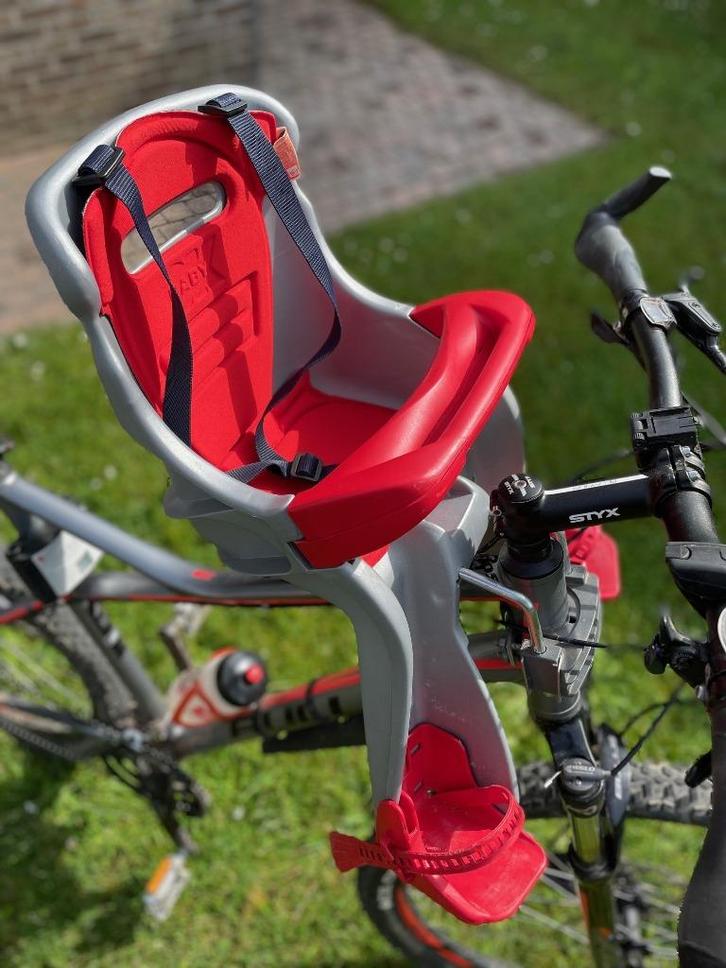 Fietstoeltje vooraan van het merk Babyx, Fietsen en Brommers, Fietsaccessoires | Fietsstoeltjes, Gebruikt, Voorzitje, 0 t/m 13 kg