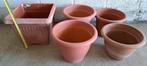 lot van 5 grote plastiek bloempotten, Ophalen, Gebruikt, Kunststof, Minder dan 40 cm
