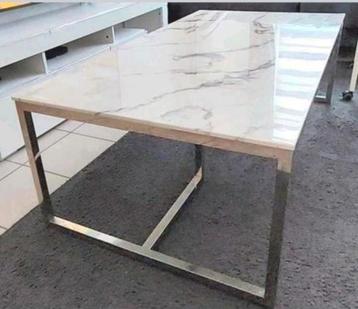 Table de salon en marbre blanc, 100 à 150 cm, Moins de 50 cm, MARBRE BLANC, Comme neuf