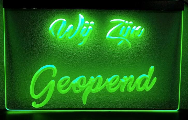 Wij zijn geopend 3D led reclame decoratie verlichting lamp, Verzamelen, Merken en Reclamevoorwerpen, Nieuw, Lichtbak of (neon) lamp