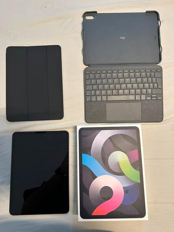 iPad Air 4 64 Gb wifi space grey incl hoesje en toetsenbord beschikbaar voor biedingen