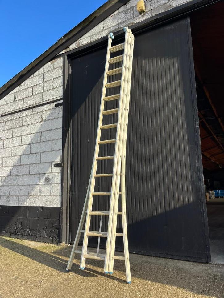 Solide D 3x14 alu ladder 9,00m (professioneel), Doe-het-zelf en Bouw, Ladders en Trappen, Gebruikt, Ladder, 4 meter of meer, Verzenden