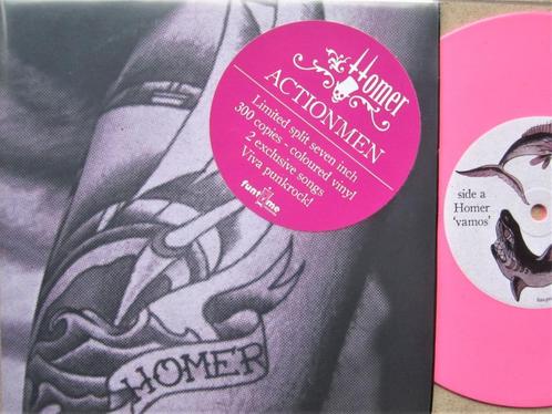 Homer / Actionmen : 7" Split 7 Inch (Funtime/2011), CD & DVD, Vinyles Singles, Utilisé, Single, Rock et Metal, 7 pouces, Enlèvement ou Envoi