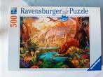 Puzzle 500 pièces dinosaures, Ophalen of Verzenden, 500 t/m 1500 stukjes, Legpuzzel, Zo goed als nieuw