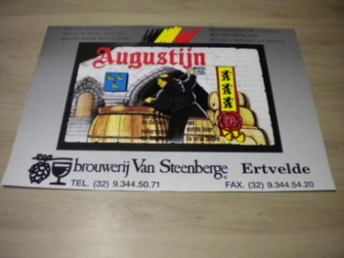 Augustijn bier anno 1295 België bierland affiche, Verzamelen, Biermerken, Nieuw, Reclamebord, Plaat of Schild, Ophalen