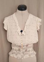 Ravissante blouse Caroll taille 36-38 en crêpe crème léger, Comme neuf, Enlèvement ou Envoi, CAROLL