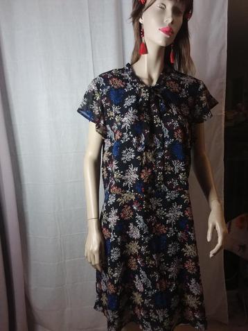  Très Belle Robe Noir et Multicolores . BLANCHEPORTE Neuf  beschikbaar voor biedingen