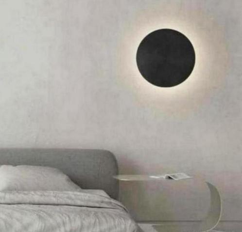 Creatieve Wandlamp wand lamp LED zwart cirkel rond 30 cm, Huis en Inrichting, Lampen | Losse lampen, Nieuw, Led-lamp, Ophalen of Verzenden