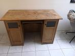 Antieke zware oud grenen bureau, Huis en Inrichting, Ophalen, Gebruikt, Bureau