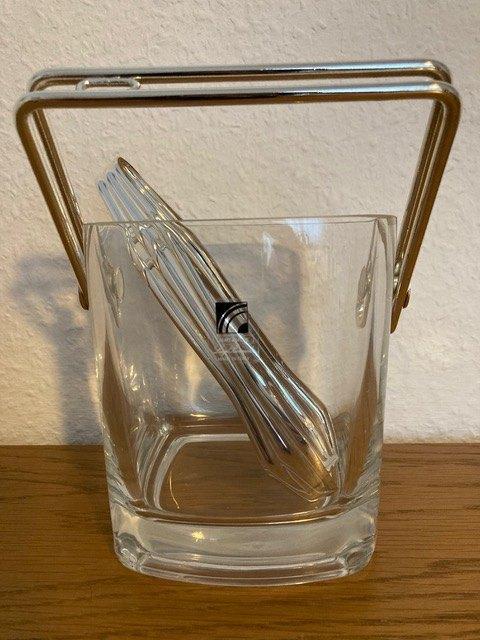 Luigi Bormioli ijsemmer kristalglas + ijstang, Antiek en Kunst, Antiek | Glaswerk en Kristal, Ophalen of Verzenden