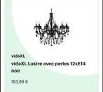 vidaXL Zwarte Kroonluchter – 12x E14 – In topstaat, Huis en Inrichting, Lampen | Lampenkappen, Ophalen, 25 tot 50 cm, Zwart, Zo goed als nieuw