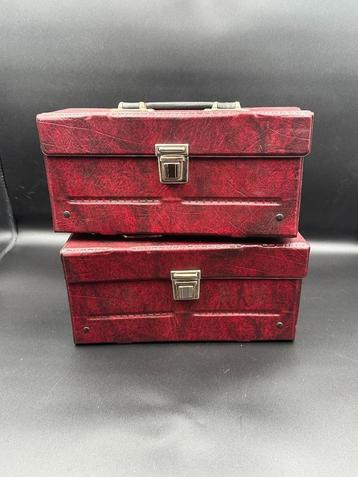 Set van 2 Vintage Audio Cassettes Opbergkoffers – 12 Cassett beschikbaar voor biedingen