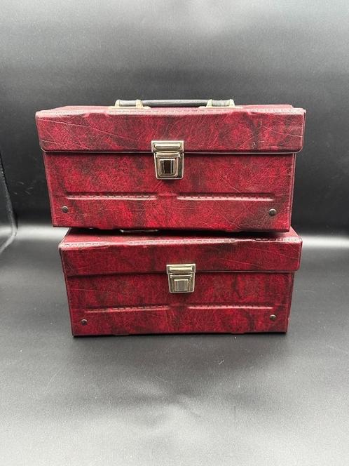 Set van 2 Vintage Audio Cassettes Opbergkoffers – 12 Cassett, Cd's en Dvd's, Cassettebandjes, Zo goed als nieuw, Accessoires, Overige genres