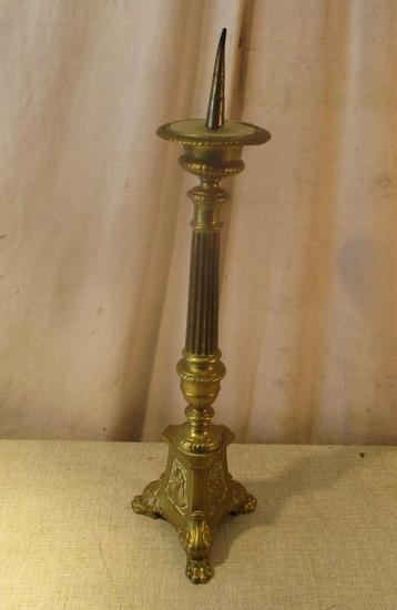 Mooi Antieke Koperen Kandelaar - 45cm beschikbaar voor biedingen