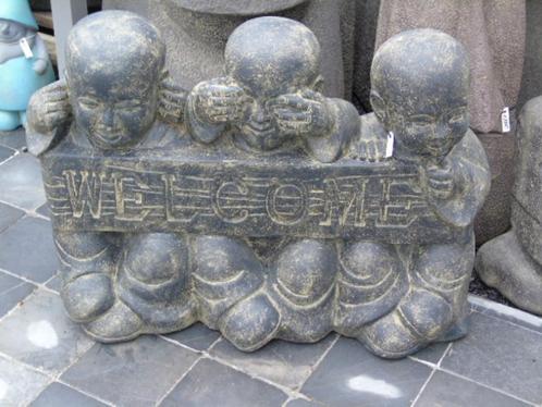 statue de bouddha en pierre patinée, nouveau , WELCOME, Maison & Meubles, Accessoires pour la Maison | Statues de Bouddha, Neuf