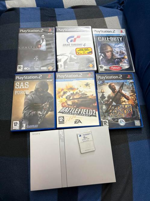 PlayStation 2 Slim (Silver), Games en Spelcomputers, Spelcomputers | Sony PlayStation 2, Zo goed als nieuw, Slim, Ophalen of Verzenden