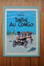 Poster TinTin au Congo in kader, Collections, Comme neuf, Tintin, Enlèvement ou Envoi
