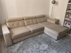 Canapé avec méridienne Alcantara Beige, Huis en Inrichting, Zetels | Zetels, Ophalen, 125 tot 150 cm, Hoekbank, Driepersoons