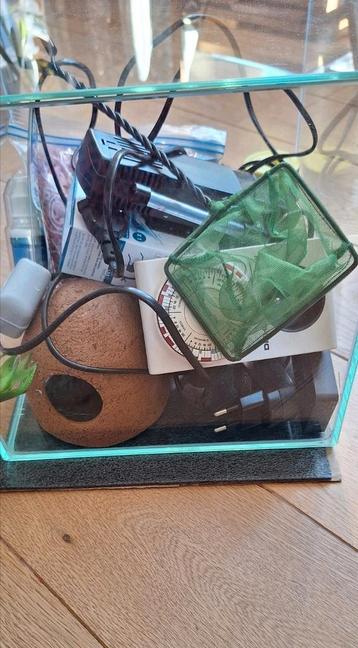 Aquarium cube 14L avec tout le matériel nécessaire  beschikbaar voor biedingen