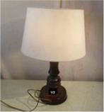 Belle grande lampe de table rétro en bois avec abat-jour, Enlèvement ou Envoi, Maison et Meubles