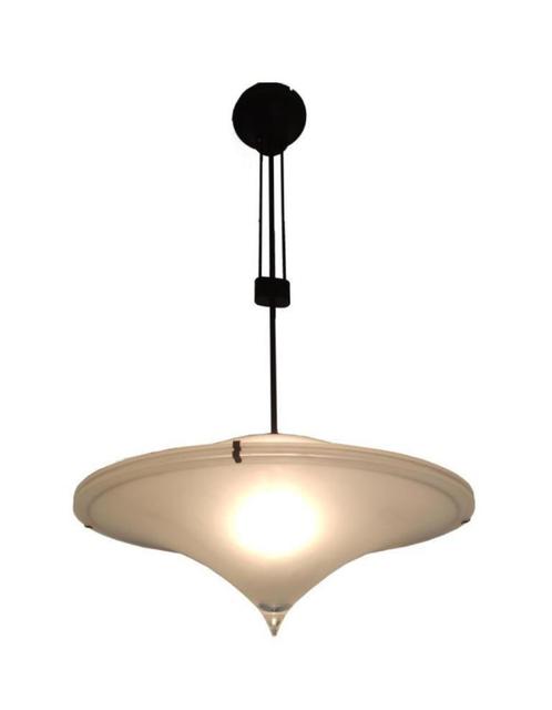 Enorme zeldzame vintage L.Cecare design Alien , Maison & Meubles, Lampes | Suspensions, Utilisé, 75 cm ou plus, Verre, Métal, Enlèvement ou Envoi