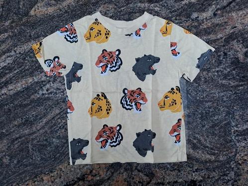 Mt 92 Lichtgele T-shirt met tijgers, luipaarden en panters, Kinderen en Baby's, Kinderkleding | Maat 92, Zo goed als nieuw, Jongen
