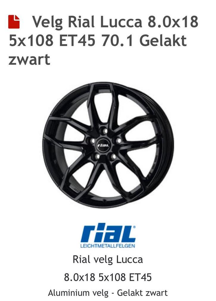 Rial Lucca 18 inch velgen met winterbanden, Auto-onderdelen, Banden en Velgen, Band(en), Winterbanden, Ophalen
