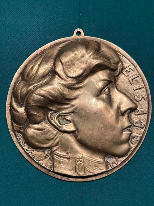 medaillon brons Elisabeth., Timbres & Monnaies, Pièces & Médailles, Bronze, Enlèvement ou Envoi