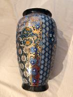 Vase chinois 34cm hauteur, bleu/or