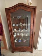 Franse antieke vitrinekast in wortelfineer, Huis en Inrichting, Ophalen, Gebruikt, Antiek - Frans wortelhout, 50 tot 100 cm
