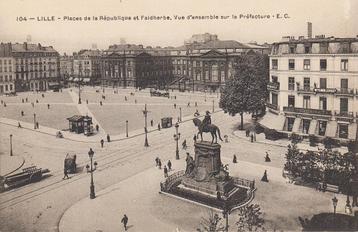 1910 - FRANKRIJK - Lille: Places République et Faidherbe beschikbaar voor biedingen