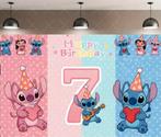 130x150cm Stitch 7th Birthday Backdrop, Happy Birthday Cloth, Enlèvement, Neuf