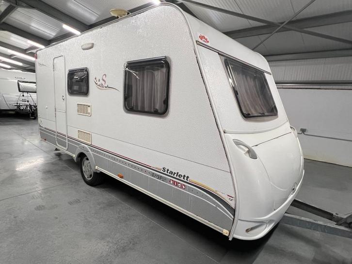Sterckeman 470 PE Kids, Caravans en Kamperen, Caravans, Bedrijf, meer dan 6, 750 - 1000 kg, Treinzit, Sterckeman, Dwarsbed, Dwars-stapelbed