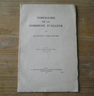 Toponymie commune d' Alleur (J. Hoyoux et E. Renard) - Ans beschikbaar voor biedingen