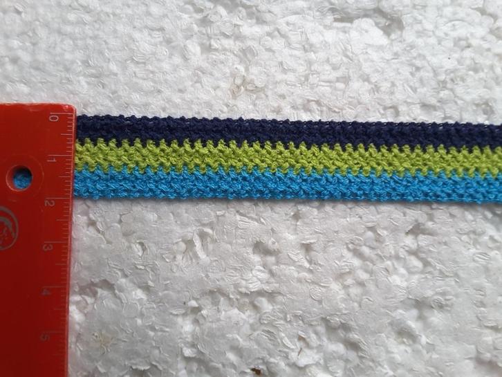 Galon - lint 20 mm marineblauw lichtgroen lichtturkoois synt, Hobby en Vrije tijd, Naaien en Fournituren, Nieuw, Ophalen of Verzenden