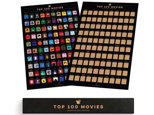 Scratch off poster met 100 top rated films in top kwaliteit, Hobby en Vrije tijd, Overige Hobby en Vrije tijd, Nieuw, Ophalen of Verzenden